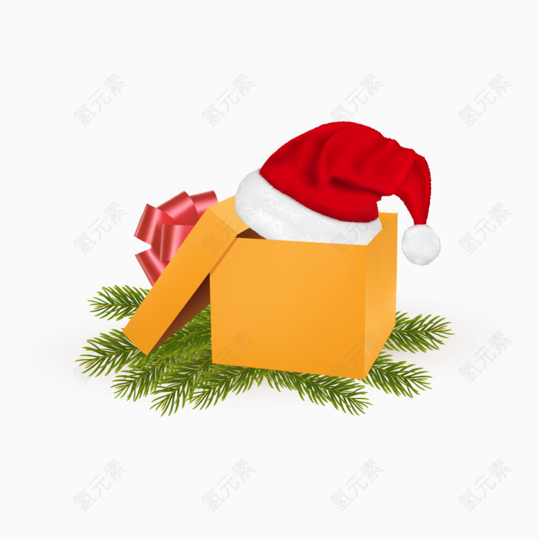 一个漂亮的圣诞帽子和礼盒