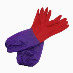 红紫色防水洗衣手套