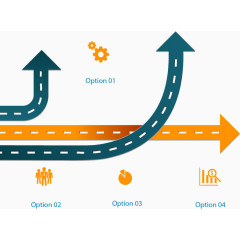 箭头道路商务信息图矢量素材