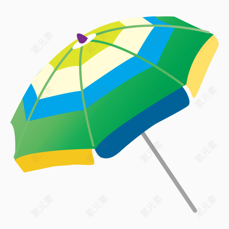 绿色矢量遮阳伞装饰素材