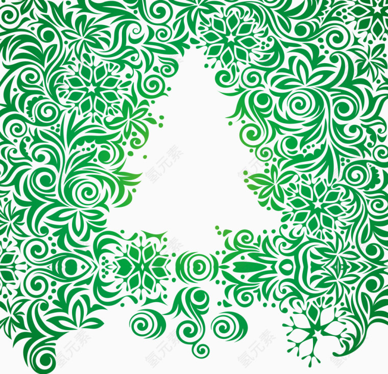 圣诞用绿色花纹底纹设计矢量图片