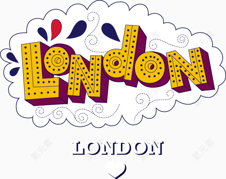 复古伦敦英文字母海报矢量素材