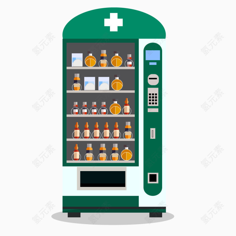 绿色卡通自动售药机