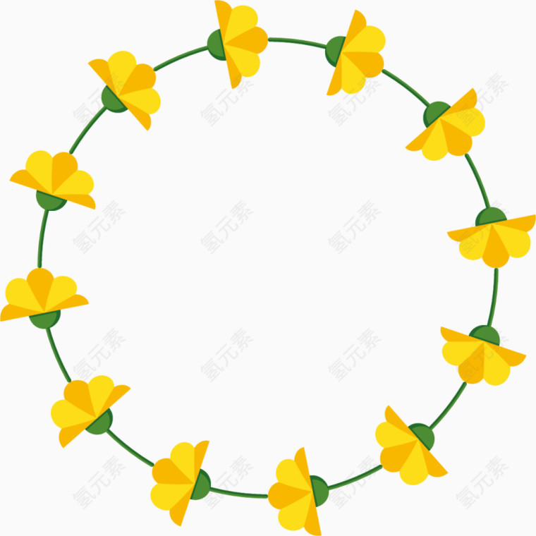 黄色花环素材图