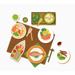 手绘日本料理食物