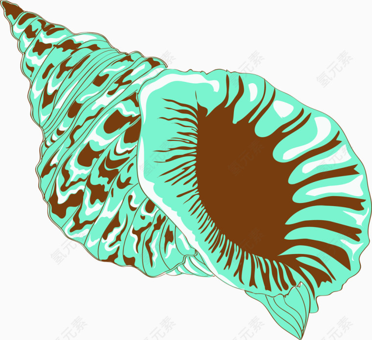 矢量手绘大海螺