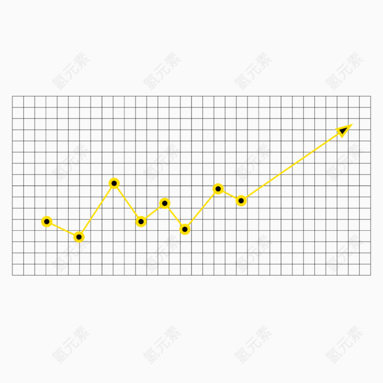 矢量表格黄色节点折线图