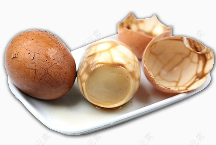 有蛋壳和没蛋壳的茶叶蛋