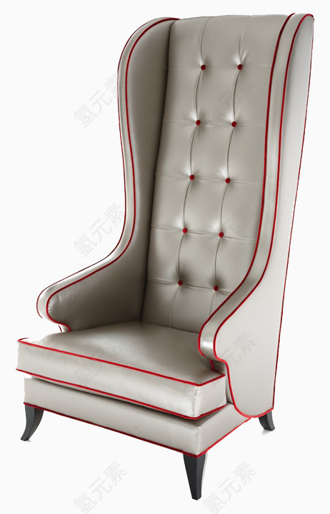 红色勾边装饰单人沙发