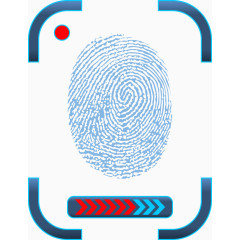蓝色指纹加密扫描矢量图