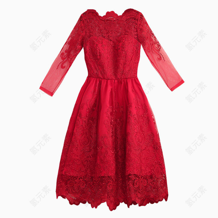 红色性感裙子
