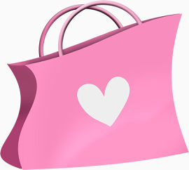 粉色爱心手提袋