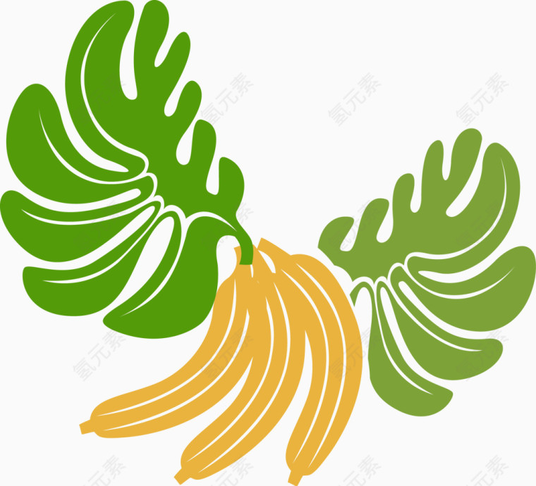香蕉二维插图矢量图