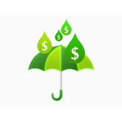 钱雨绿色雨伞