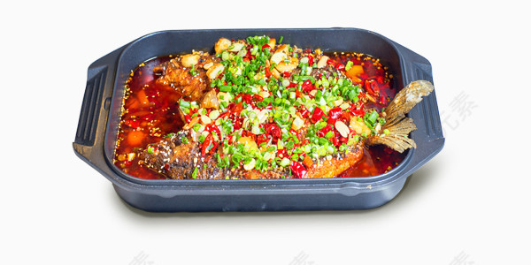 麻辣烤鱼中国风美食图案