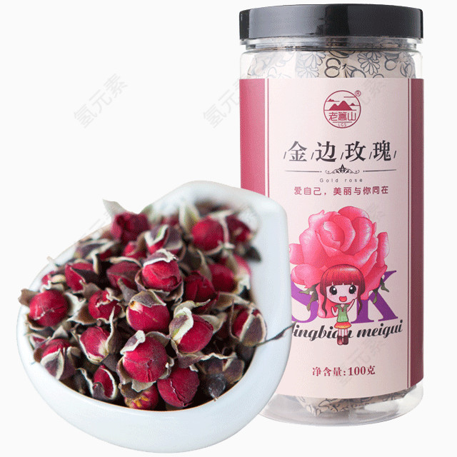 金边玫瑰花茶