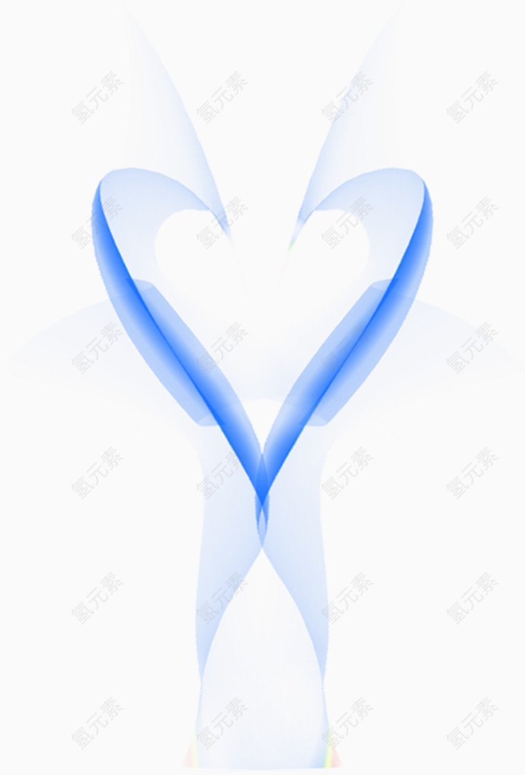 蓝色爱心性形状流畅线条