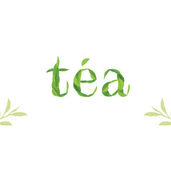 绿叶拼成的tea