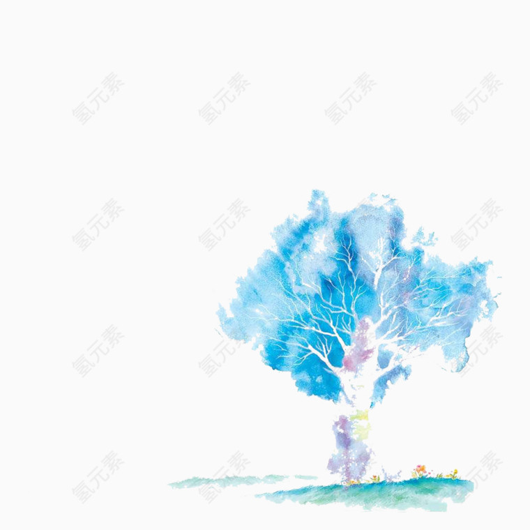 蓝色树木图片素材