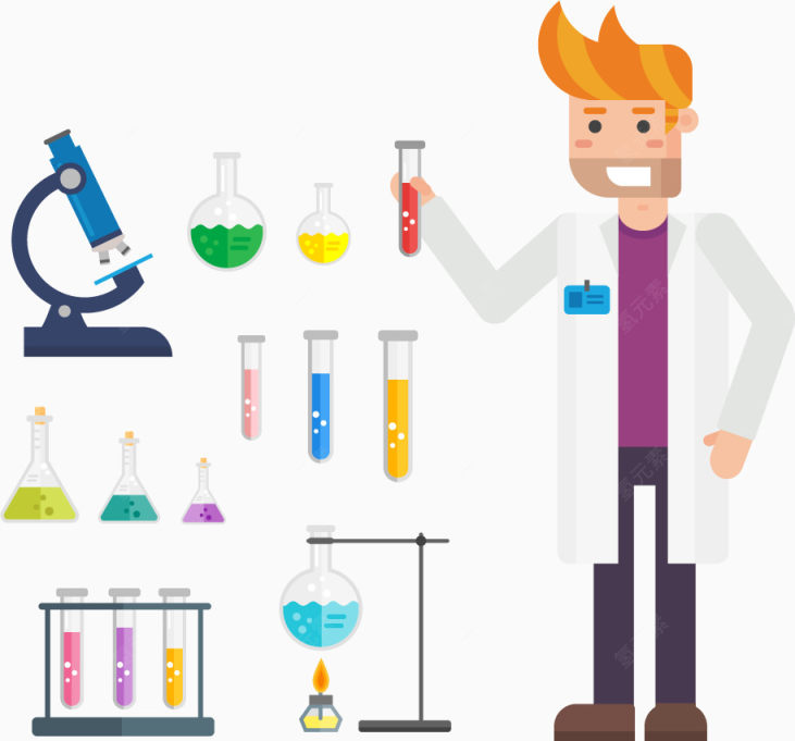 手拿化学药品的医生矢量下载
