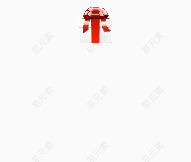 白色方形礼物盒红色缎带