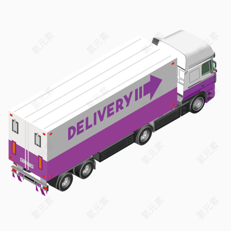 矢量紫色箱式货车