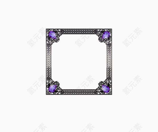 方形边框紫色钻石点缀