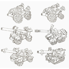 手绘武器模型线稿