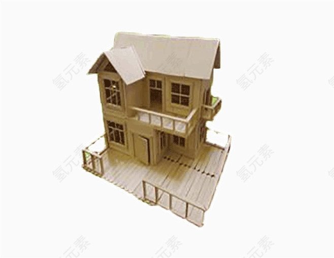 俯视木制建筑模型