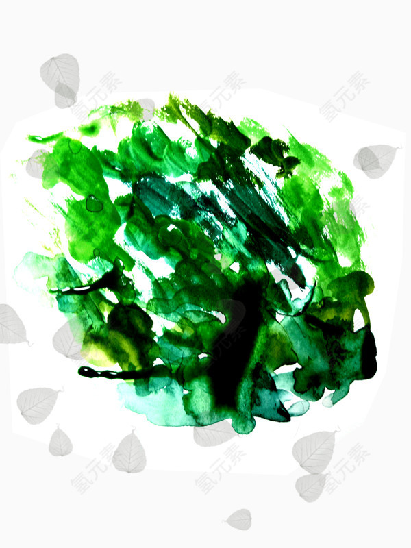 抽象绿色植物描绘