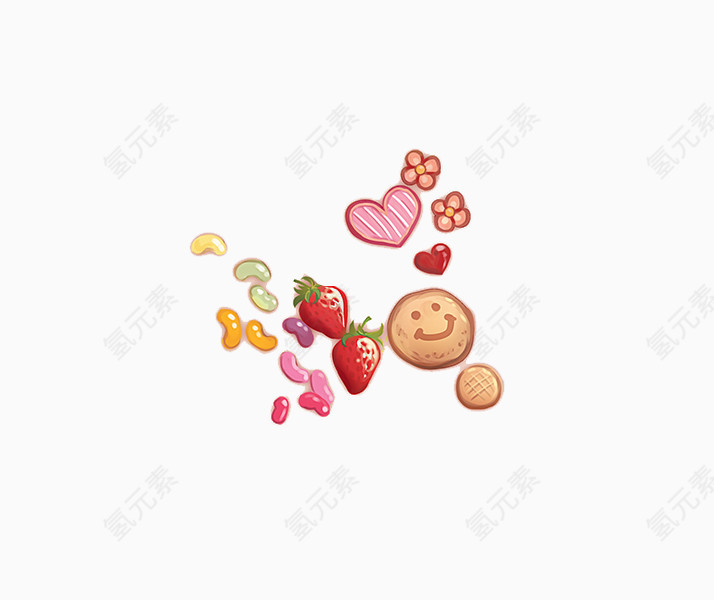草莓笑脸饼干