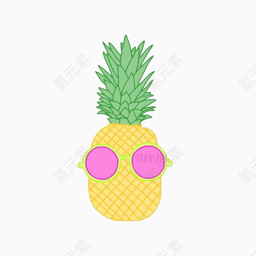 卡通戴眼镜的菠萝