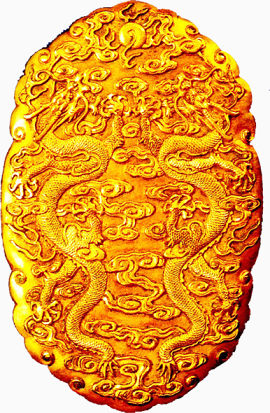 传统古典金色龙壁