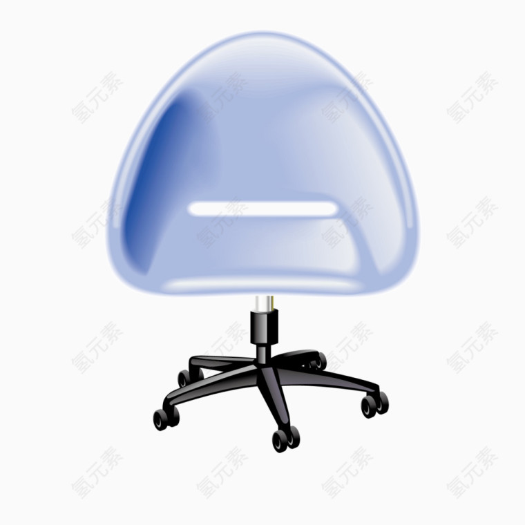 矢量蓝色办公摇椅椅子座椅