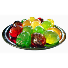 果盘里的彩色糖果