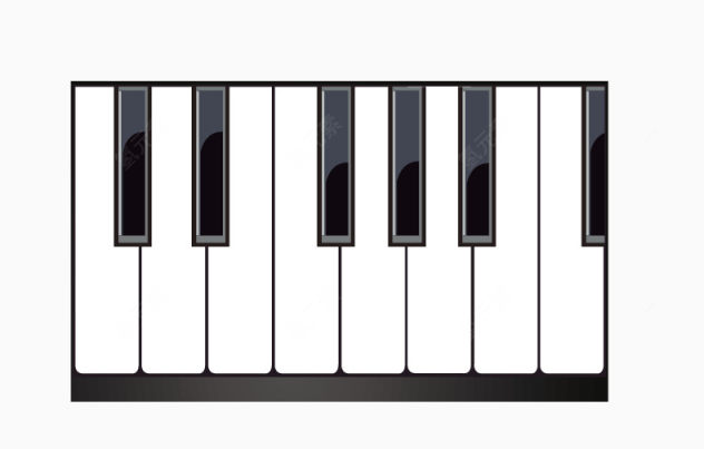 矢量黑白钢琴键盘元素下载