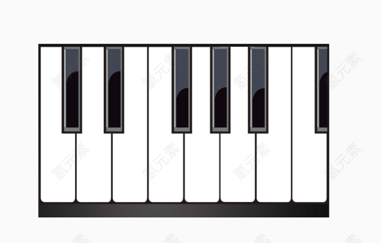 矢量黑白钢琴键盘元素