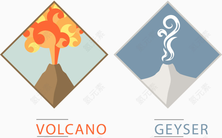 矢量手绘火山图标