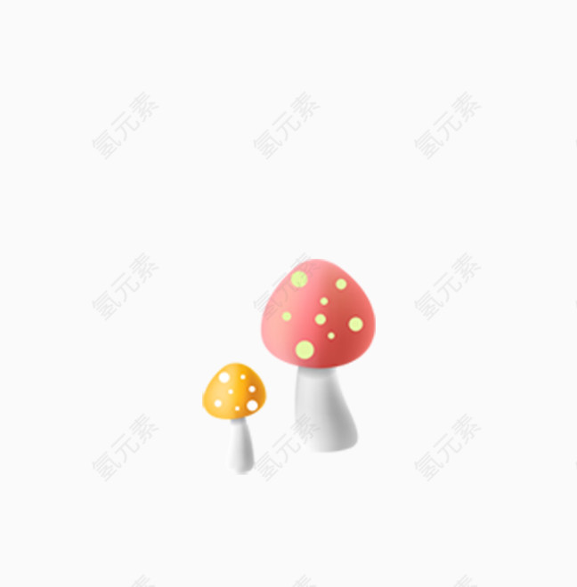 红色卡通小蘑菇装饰图案