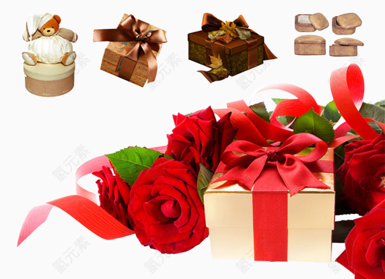 玫瑰和礼物盒