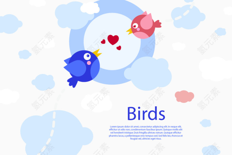 背景与鸟类在爱免费下载