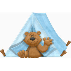 住帐篷的小熊