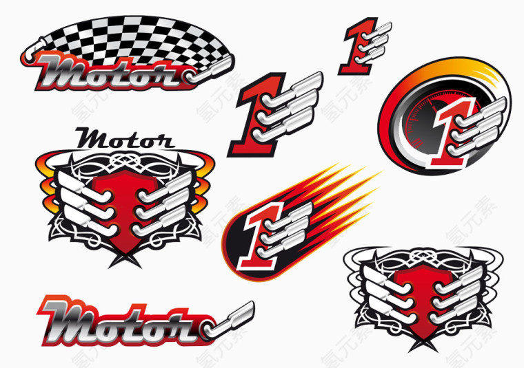 摩托车赛车标志设计