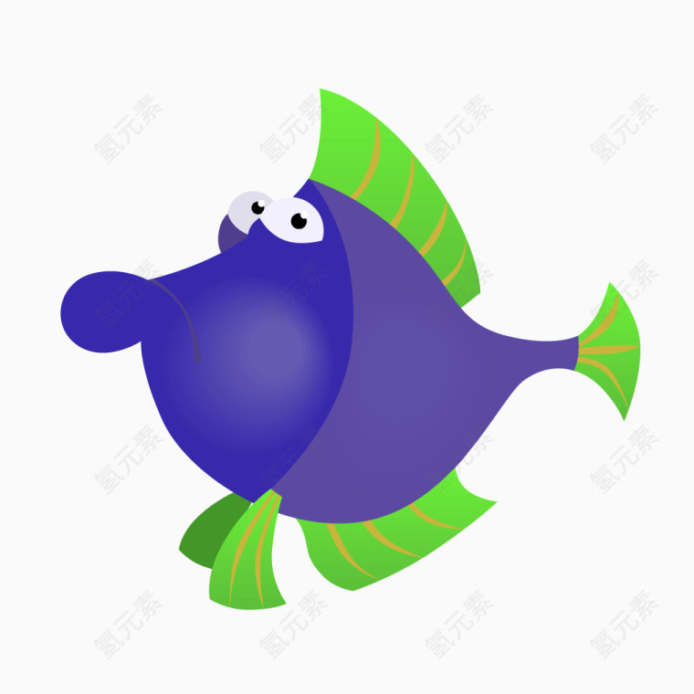紫色质感儿童画鳊鱼