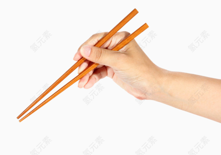 手拿筷子