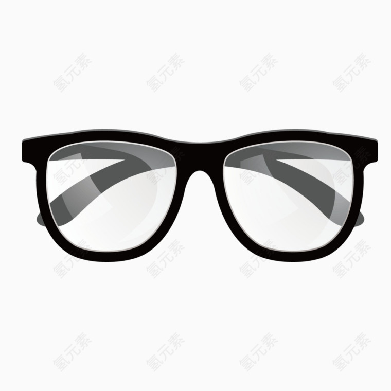 矢量黑色质感眼镜