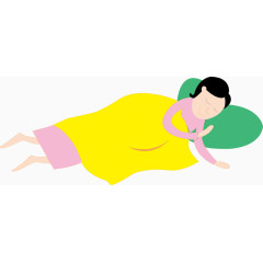 矢量孕妇睡觉