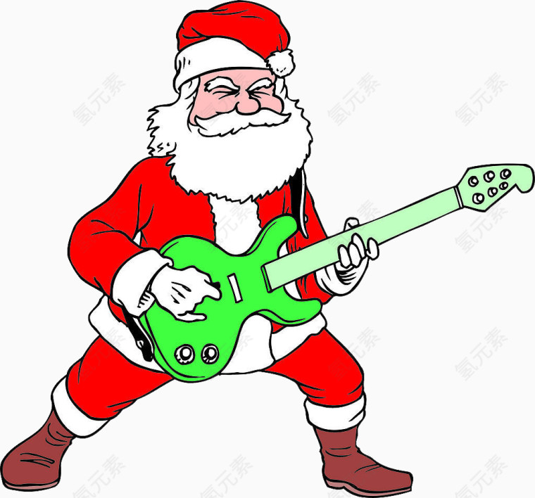 弹吉它的圣诞老人