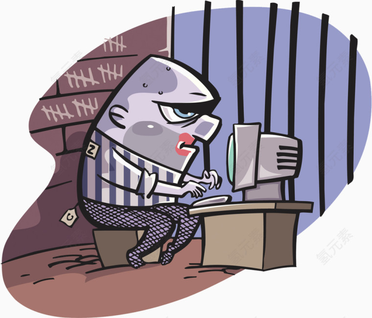 电脑犯罪插画