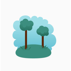 矢量元素绿色小树环境保护装饰图